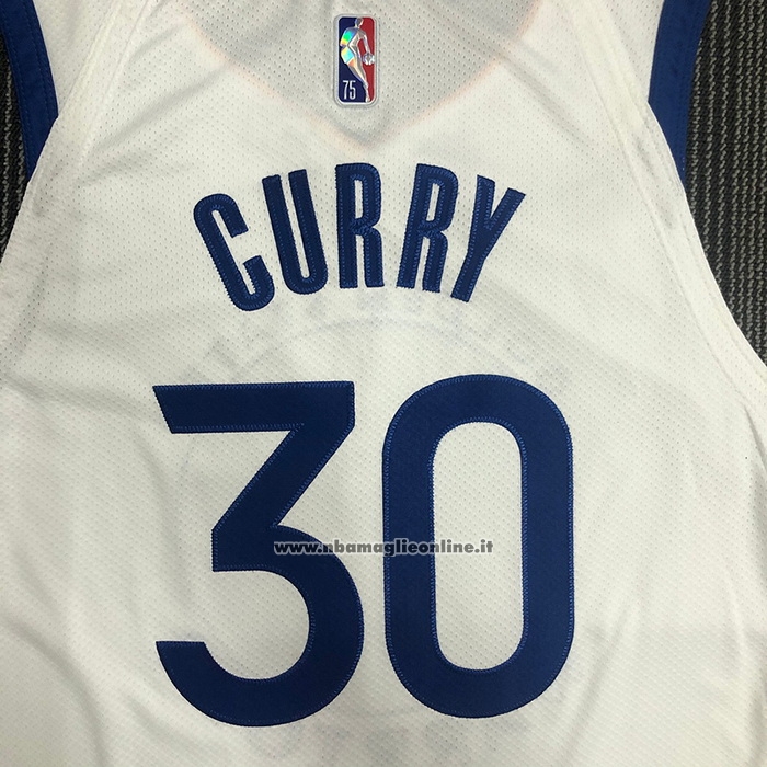 Maglia Golden State Warriors Stephen Curry #30 Association Autentico Bianco